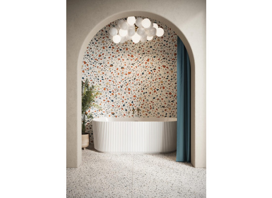 Image for Labyrinth Fluted Back to Wall Bath