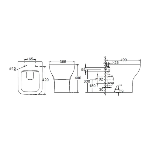 Lydford Back To Wall Pan