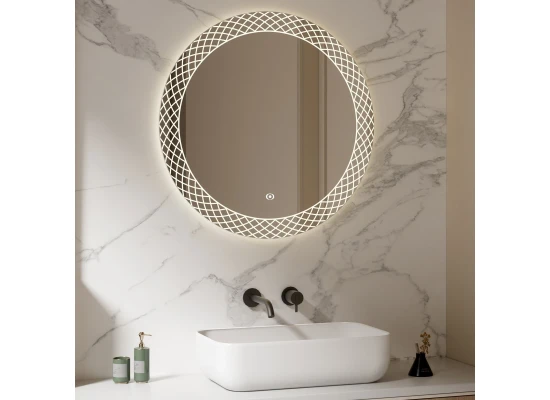 Image for Oceana Helix Round LED Illuminated Mirror 600mm