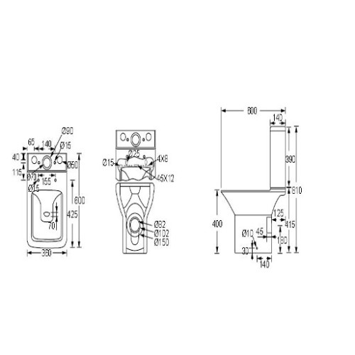 Puriti Rimless Close Coupled Pan