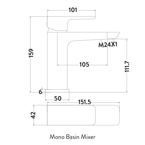 Chrome Muro Basin Mono Mixer