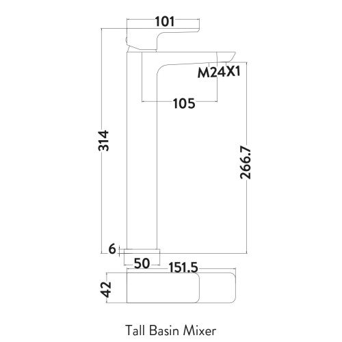 Muro High Riser Basin Mono